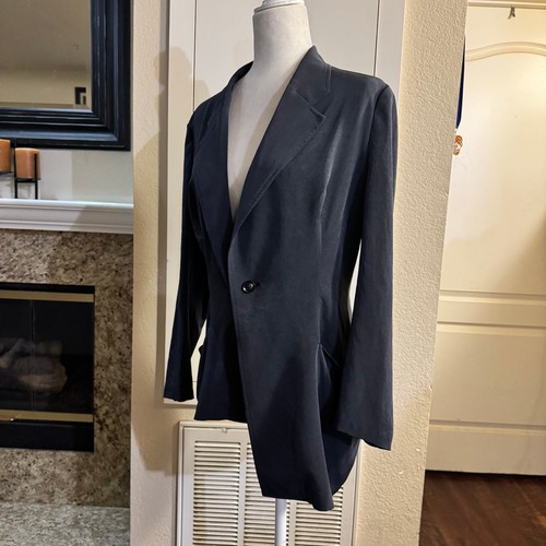 Y's Yohji Yamamoto X Avant Garde Asymmetric-Hem Single Breasted Blazer Gray Sz 3 - Picture 5 of 12