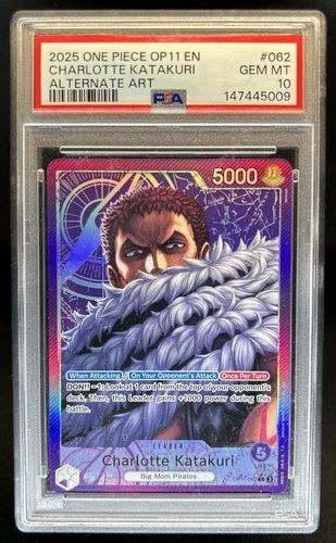 2025 One Piece Charlotte Katakuri Leader Alt Art Alternative #OP11-062 PSA 10