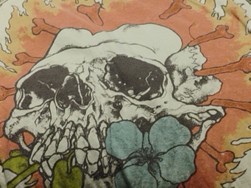 Metallica Flaming Skull Flower T-Shirt 90s Pushead Style L/XL Tee - Picture 5 of 12