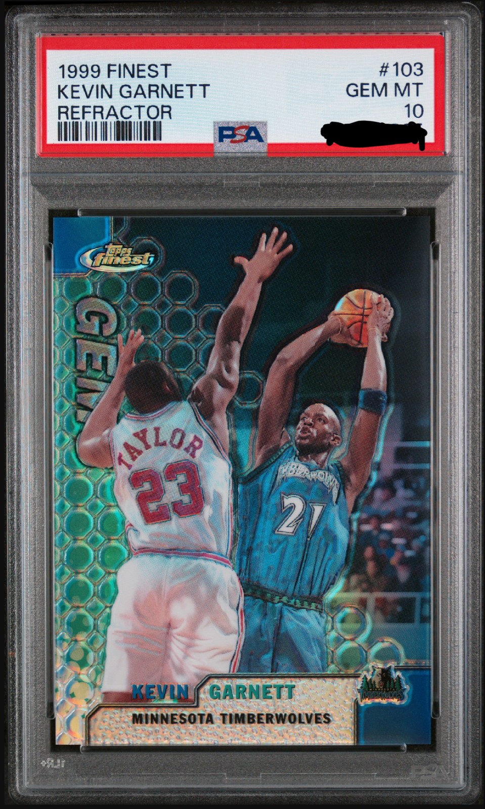 1999 Topps Finest - Gems Kevin Garnett #103 Refractor SSP PERFECT PSA 10  MINT