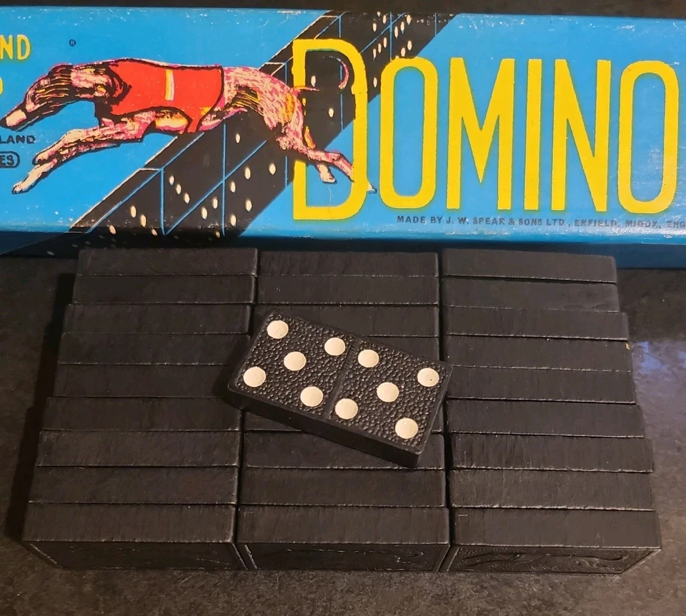 Spears - Greyhound Dominoes - Original Box - Complete 28 - Retro Vintage - Image 3 of 4