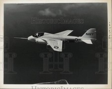 1960 Press Photo Grumman A2F-1 Intruder Navy bomber over Calverton, New York 1960 Press Photo Grumman A2F-1 Intruder Navy bomber over Calverton, New York