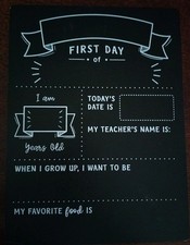 First Day of School Chalkboard 11 X8 Inch