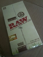25 PKS - RAW SINGLE WIDE NEW "ORGANIC HEMP" Cigarette Rolling Papers 2500 sheets