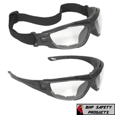 Radians Cuatro 4-in-1 Clear/Anti Fog Safety Glasses Hybrid Goggles Foam Padded