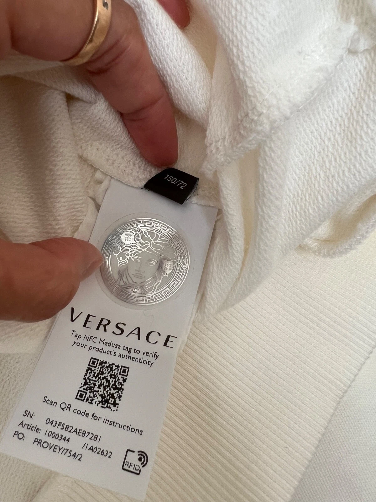 Felpa con cappuccio Versace bambino 12 anni taglia 8UK adulto nuova con etichette autentica.