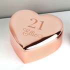 Personalised Big Age Rose Gold Heart Trinket Box Keepsake Gift