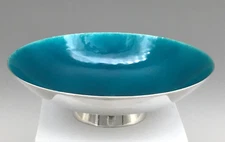 RONALD PEARSON Enameled STERLING Silver BOWL - MID CENTURY Modern Handmade