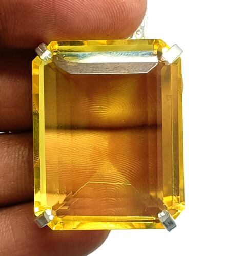 CHARMING 112 CT YELLOW CITRINE PENDANT EGL WITH FREE STERLING SILVER CHAIN MNH - Picture 12 of 14