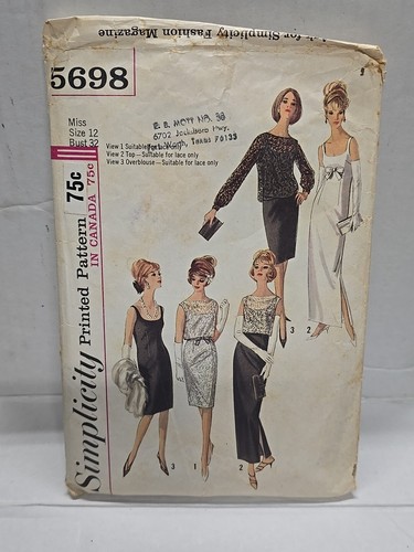 Simplicity Sewing Pattern 5698 Misses One-Piece Dress With Overblouse & Top -Cut - 第 1/4 張圖片