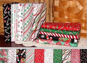 Christmas-Holiday-Candy-Cane-Sweet-Cotton-Fabric-Fat-Quarter-Set-10-FQ-18-034-X22-034