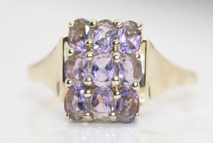 10K-Yellow-Gold-1-8-Ct-Oval-Amethyst-Cocktail-Ring-Size-10-3-4