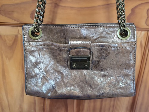 Frye Metallic Leather Ella Double Handle Crossbody Gold - Picture 5 of 12
