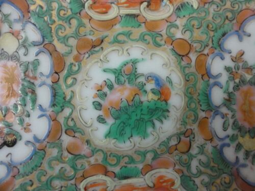 "Antiguo plato medallón rosa porcelana china de 5 1/4" - Imagen 10 de 12