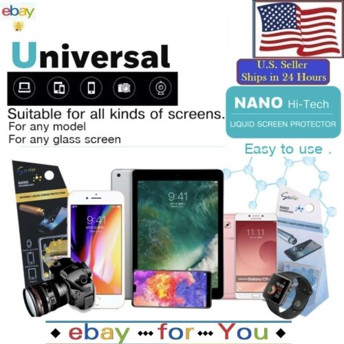 NANO Liquid Glass Screen Protector Universal Invisible HI Wipe-On Samsung iPhone - Picture 1 of 6