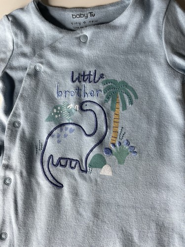 Little Brother Sleepsuit Baby Boy Dinosaur Theme TU 3-6 Months VGC - Picture 9 of 13