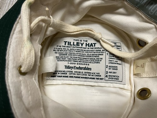 Tilley Endurables Walking Co Tilley Hat Size 7 22” Khaki Light Cap - Picture 6 of 9