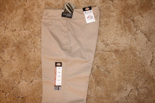 Dickies Girl's Wide Band Stretch Fabric Classic Fit 9RG Khaki Pants 30" x 32" - Picture 2 of 11