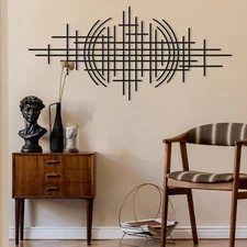 Abstract Metal Wall Art: Modern Geometric Sculpture, Luxury Style Home Decor