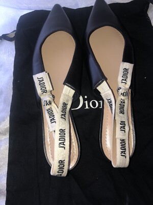 Christian Dior♡ブラック リボンフラットシューズ J'ADIOR CHRISTIAN DIOR J'ADIOR FABRIC & RIBBON BLACK NOIR SHOES