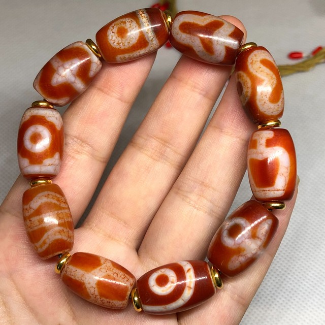 Antique Magic Tibetan Agate *Multiple Patterns* Amulet Dzi Beads Bracelet PK012 Antique Magic Tibetan Agate *Multiple Patterns* Amulet Dzi Beads Bracelet PK012