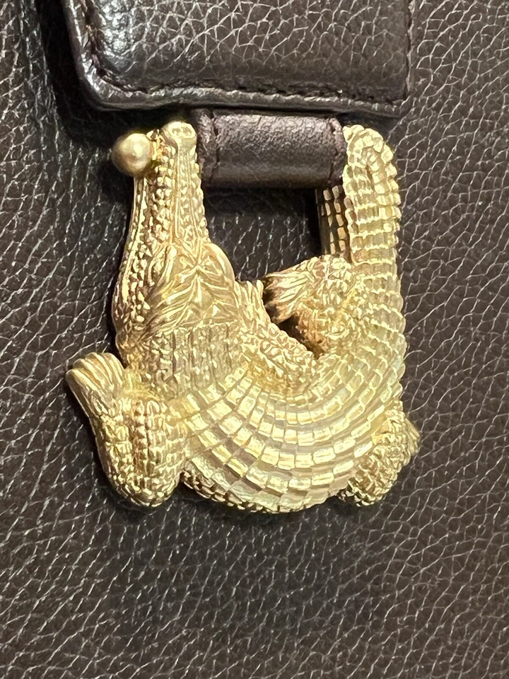 Bolso de cuero de cocodrilo/caimán dorado Barry Kieselstein-Cord Foto 3 de 4