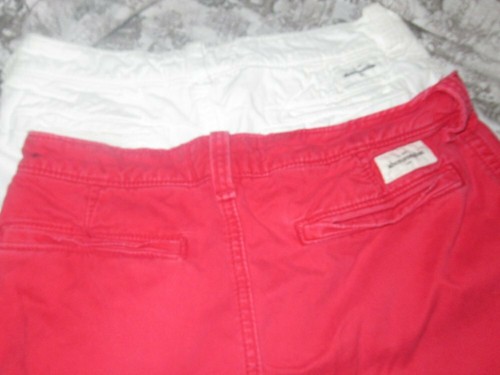 vguc lot 2 Abercrombie white red flat front shorts boys 16 free ship USA - Picture 4 of 4