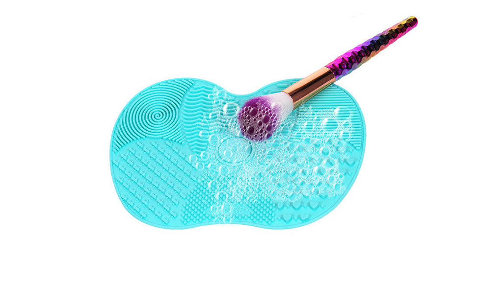 Cepillo Tapete Limpiador Limpieza Panel Cosmético Maquillaje Silicona Tabla