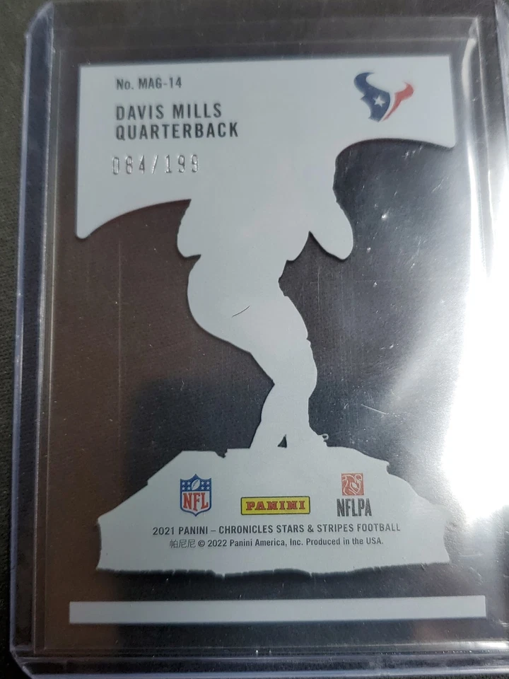 2021 Panini Chronicles Davis Mills Stars and Stripes Magnitude MAG-14 /199 K10 - Image 2 of 2