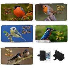 Personalised iPhone Case Birds Flip Phone Cover Birthday Gift Robins Wildlife
