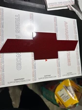 RED CARBON PLASTIC BowTie Grill + Tailgate Overlay For 22-25 Silverado NOT VINYL