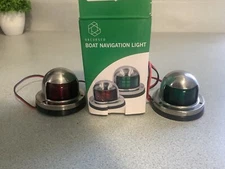Navigation Red Green Side lights 2-3/8" Round SS Obcursco OS004-001-001 LED Boat