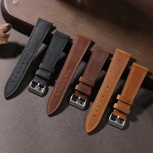 Correa de reloj de cuero de vaca para negocios ocio unisex correa de reloj de repuesto - Imagen 6 de 17