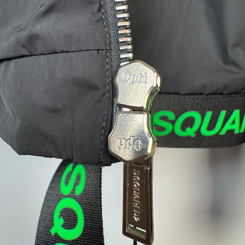 CHAQUETA BOMBER DSQUARED2 NEGRA DOBLADILLO LOGO CREMALLERA COMPLETA HECHA EN ITALIA talla 48 HOMBRE - Imagen 7 de 24