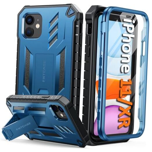 for iPhone 11 Phone Case: for iPhone XR case with Kickstand Shockproof Blue