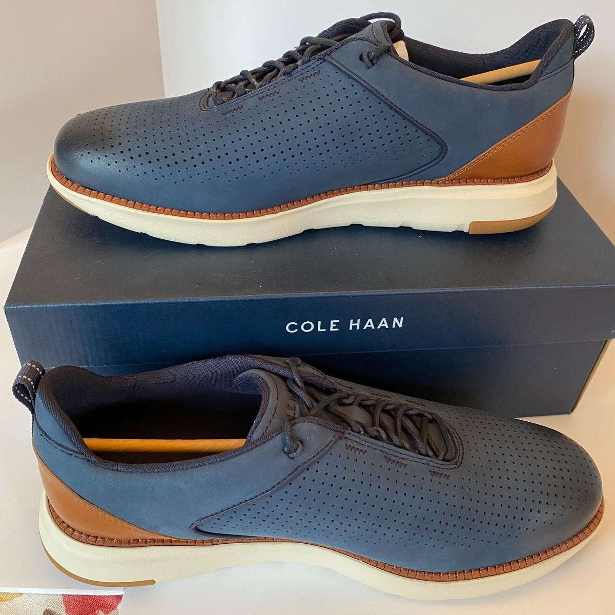 Cole Haan Men\'s Sneakers C38306 Grand Atlantic‎ TX SN 8M Navy  Casual Preppy Navy Cole Haan Mens Grand+ Court Sneaker | Rack Room Shoes main image 4