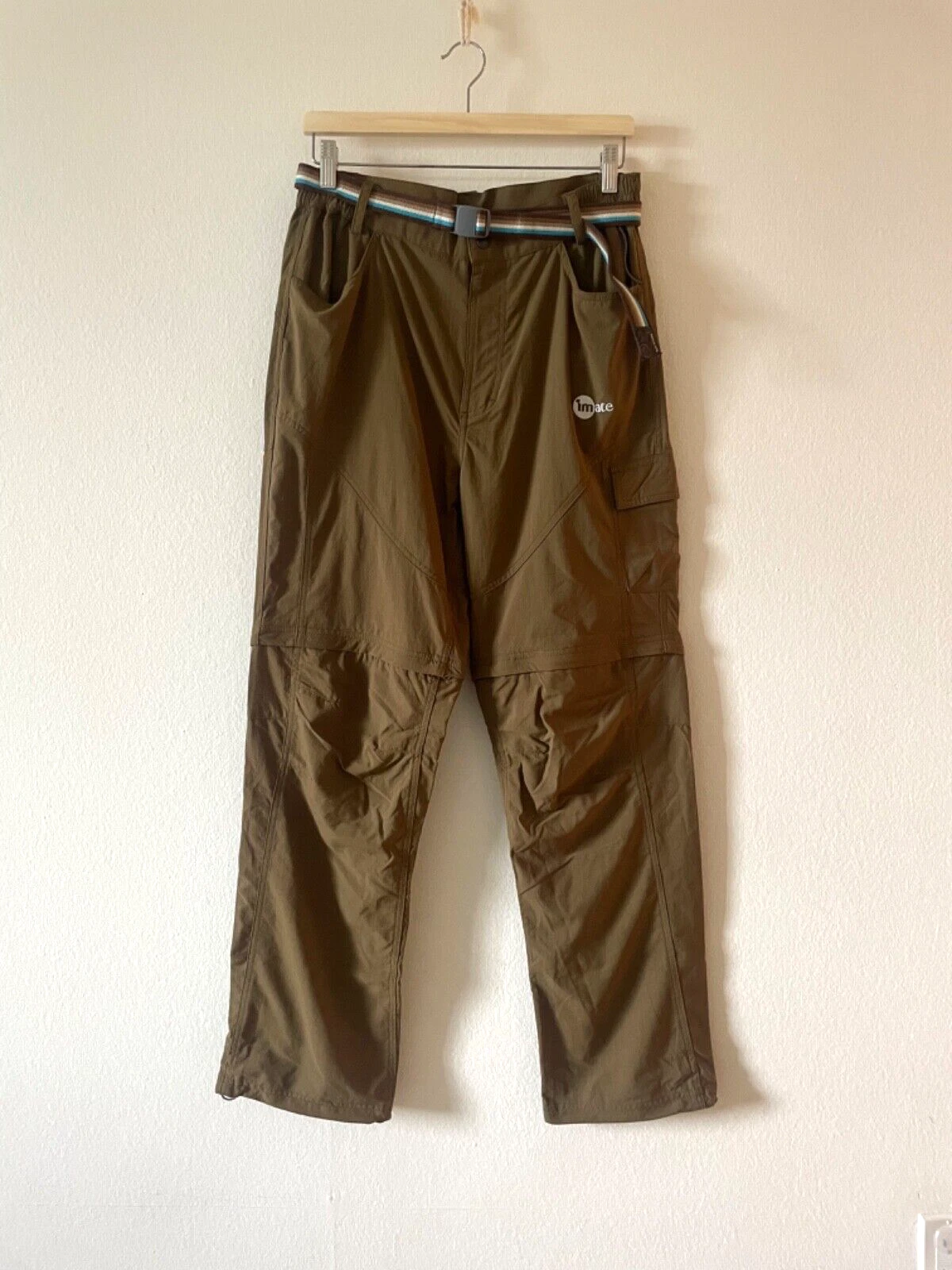 Men's Hiking Pants with Belt Outdoor Quick-Dry Lightweight Waterproof Fishing L