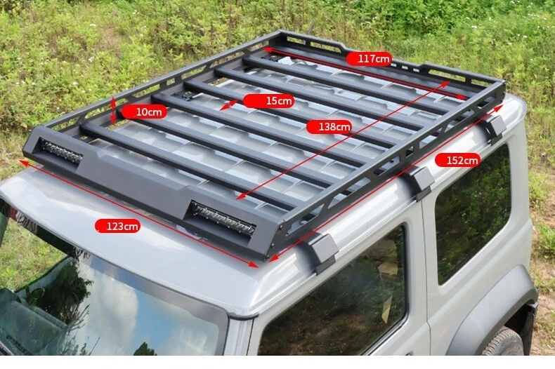 Suzuki Jimny 2019 on Aluminium Expedition Roof Rack Luggage Rack with LED Lights - Image 3 of 4