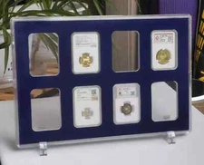 8 Grids Acrylic/EVA Display Frame Show Case Storage Box For NGC/PCGS/ICG Holder