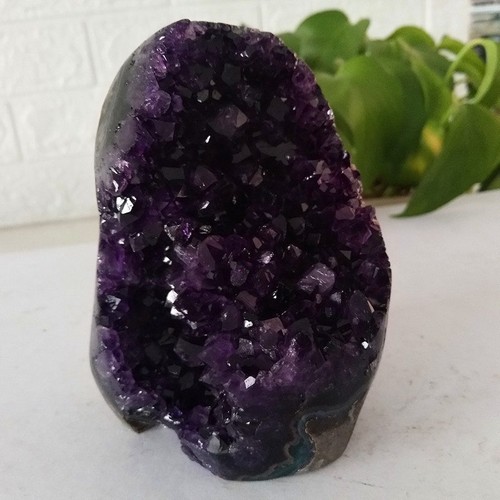Large Cut Base Natural Amethyst Quartz Crystal Cluster Geode Home Ornament Reiki - Picture 15 of 18