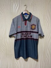 MANCHESTER UNITED 1995 1996 AWAY FOOTBALL SHIRT SOCCER JERSEY UMBRO sz M MEN