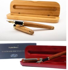 Dryden Designs Luxury Bamboo / Rosewood Fountain Pen with Ink Refill Converter