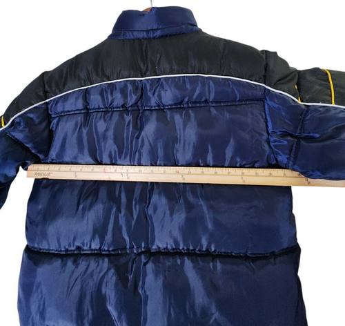 US Polo Association Puffer Jacket Youth Large Blue Black Yellow USPA Assn Coat - Picture 6 of 7
