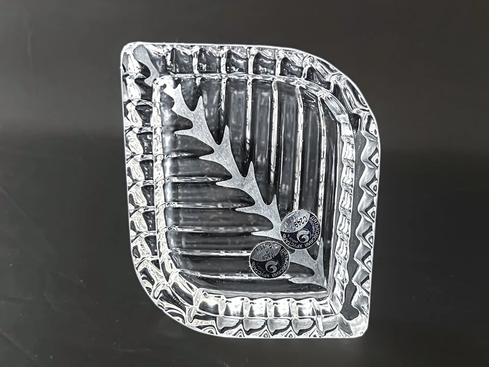 Bandeja de hojas de cristal artesanal vintage - perfecta cortada a mano coleccionable y regalo Foto 2 de 3