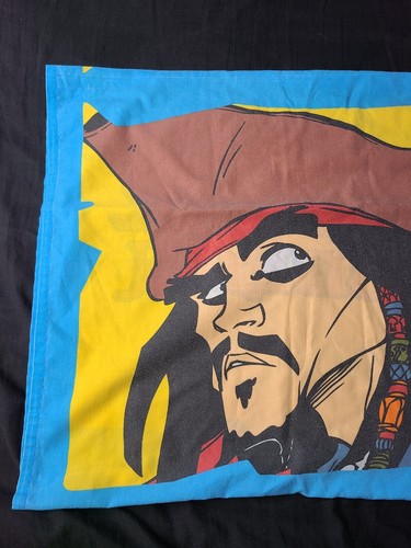Disney Pillow Case Pirates of the Caribbean Captain Jack Sparrow Animated Cotton - Picture 2 of 9