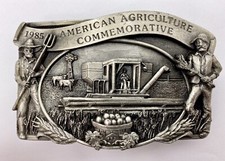 Farm Belt Buckle 1985 American Agriculture Commemorative Pewter 779/5,000 USA