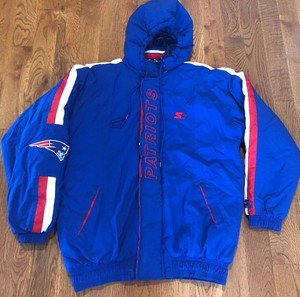 Vtg Starter Pro Line Nfl New England Patriots Heavy Parka Jacket Coat Large Ebay