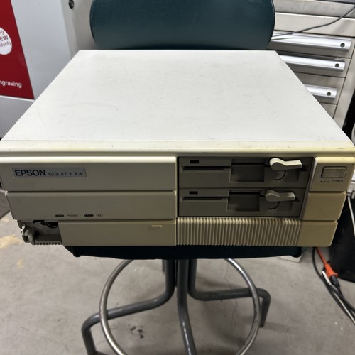 Vintage Epson Equity II+ PC Computer Model Q130A - Powers Up
