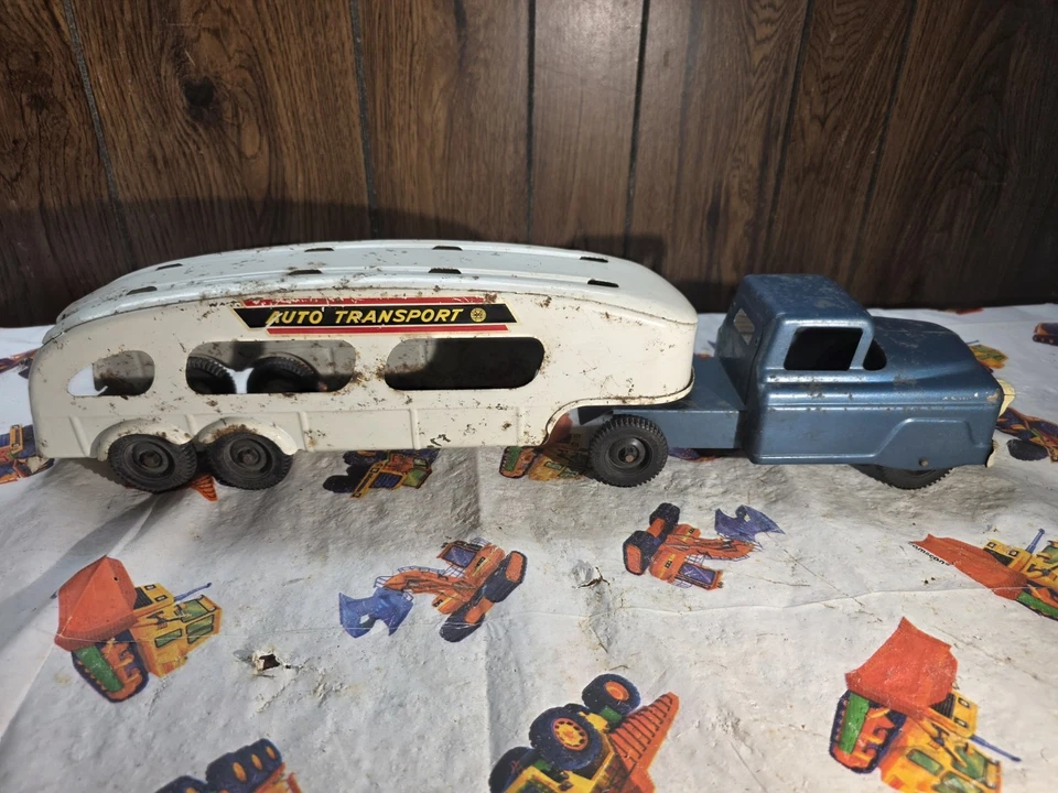 Camión de transporte automático vintage Marx años 50 acero prensado 21" de largo Foto 3 de 4