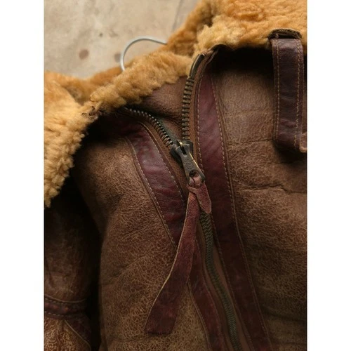 Vintage 1930s Brown Irvin Flight Jacket 40 WW2 RAF Shearling Sheepskin image 15